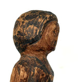 Wonderful Small Antique Carved Pine Man with Excellent Straight-lipped Face