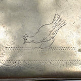 Very Sweet Georgian Silver Snuff Box with Delicately Engraved Hen