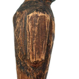 Wonderful Small Antique Carved Pine Man with Excellent Straight-lipped Face