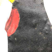 Cut and Painted Black Tin Folk Art Rooster with Big Personality