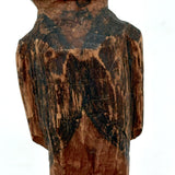 Wonderful Small Antique Carved Pine Man with Excellent Straight-lipped Face