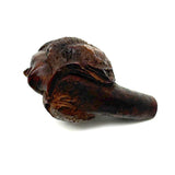 Open Mouth, Waves of Hair, c. 1930s-40s Folk Carved Pipe Bowl with Woman's Face