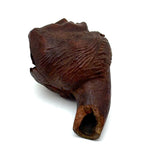 Open Mouth, Waves of Hair, c. 1930s-40s Folk Carved Pipe Bowl with Woman's Face