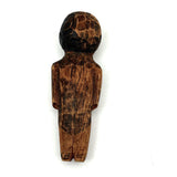Wonderful Small Antique Carved Pine Man with Excellent Straight-lipped Face