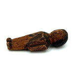Wonderful Small Antique Carved Pine Man with Excellent Straight-lipped Face