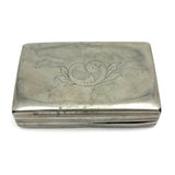 Very Sweet Georgian Silver Snuff Box with Delicately Engraved Hen