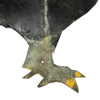 Cut and Painted Black Tin Folk Art Rooster with Big Personality