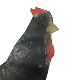 Cut and Painted Black Tin Folk Art Rooster with Big Personality