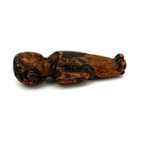Wonderful Small Antique Carved Pine Man with Excellent Straight-lipped Face