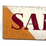 SOLD SALE, Bold and Graphically Satisfying Double-Sided Stencil Painted Wooden Sign in Red, White and Orange
