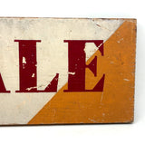 SOLD SALE, Bold and Graphically Satisfying Double-Sided Stencil Painted Wooden Sign in Red, White and Orange