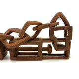 Unusual, Architectural, 25 Inch Long Hanging Whimsy Chain with Moving Parts