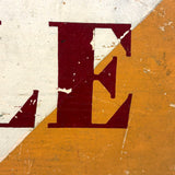 SOLD SALE, Bold and Graphically Satisfying Double-Sided Stencil Painted Wooden Sign in Red, White and Orange