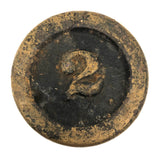 Satisfying Antique 2 lb Iron Weight in Gold Paint