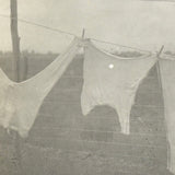 Boy with Laundry on the Line, Barely There, Very Lovely Old Real Photo Postcard