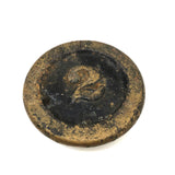 Satisfying Antique 2 lb Iron Weight in Gold Paint