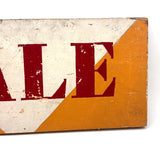 SOLD SALE, Bold and Graphically Satisfying Double-Sided Stencil Painted Wooden Sign in Red, White and Orange
