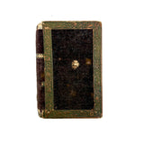 Nettie's Momentos: c. 1830s Marbled Paper Heart and Hair Braid in Book Shaped Mirrored Box