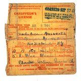 Charles Ainsworth Chauffeur Liscence, Halesito NY, 1941