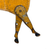Wonderful Antique Toy Horse in Mustard Paint with Tin Legs and Graphite Drawn Details