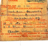 Charles Ainsworth Chauffeur Liscence, Halesito NY, 1941