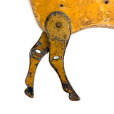 Wonderful Antique Toy Horse in Mustard Paint with Tin Legs and Graphite Drawn Details