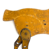 Wonderful Antique Toy Horse in Mustard Paint with Tin Legs and Graphite Drawn Details