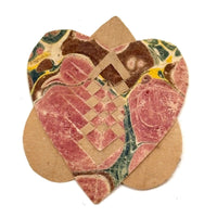 Nettie's Momentos: c. 1830s Marbled Paper Heart and Hair Braid in Book Shaped Mirrored Box