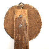 Best Old Painted Face on Post with Excellent Patina and Unknown Function (Carnival?)