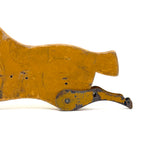 Wonderful Antique Toy Horse in Mustard Paint with Tin Legs and Graphite Drawn Details