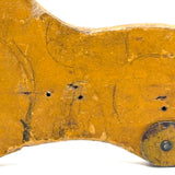Wonderful Antique Toy Horse in Mustard Paint with Tin Legs and Graphite Drawn Details