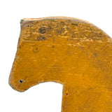 Wonderful Antique Toy Horse in Mustard Paint with Tin Legs and Graphite Drawn Details