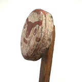 Best Old Painted Face on Post with Excellent Patina and Unknown Function (Carnival?)