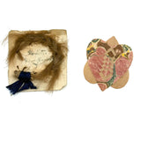 Nettie's Momentos: c. 1830s Marbled Paper Heart and Hair Braid in Book Shaped Mirrored Box