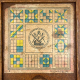 Mrs. Robertson's Sweet Old Set of Painted Wooden Pattern Blocks in Original Jointed Box (with One Substitute)