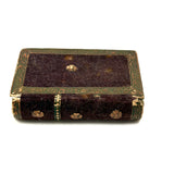 Nettie's Momentos: c. 1830s Marbled Paper Heart and Hair Braid in Book Shaped Mirrored Box