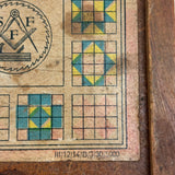 Mrs. Robertson's Sweet Old Set of Painted Wooden Pattern Blocks in Original Jointed Box (with One Substitute)