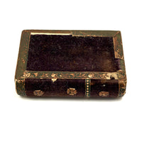 Nettie's Momentos: c. 1830s Marbled Paper Heart and Hair Braid in Book Shaped Mirrored Box