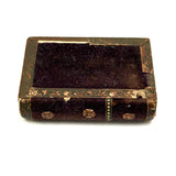 Nettie's Momentos: c. 1830s Marbled Paper Heart and Hair Braid in Book Shaped Mirrored Box