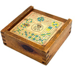 Mrs. Robertson's Sweet Old Set of Painted Wooden Pattern Blocks in Original Jointed Box (with One Substitute)