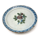 Lovely 18th Century Hand-painted Delftware Plate with Flower and Bud