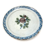 Lovely 18th Century Hand-painted Delftware Plate with Flower and Bud