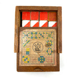 Mrs. Robertson's Sweet Old Set of Painted Wooden Pattern Blocks in Original Jointed Box (with One Substitute)