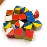 Mrs. Robertson's Sweet Old Set of Painted Wooden Pattern Blocks in Original Jointed Box (with One Substitute)