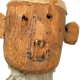 Hugely Endearing  Carved Figure in Plaid with Large Ears, Presumed Southeast Asian