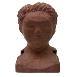 Brick Woman, Holes in Head, Powerful and Unusual Brick Maker's Folk Art End of Day Bust