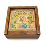 Mrs. Robertson's Sweet Old Set of Painted Wooden Pattern Blocks in Original Jointed Box (with One Substitute)