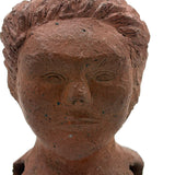 Brick Woman, Holes in Head, Powerful and Unusual Brick Maker's Folk Art End of Day Bust