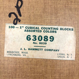 Scarce J.L Hammett Co. One Hundred One Inch Kindergarten Counting Blocks