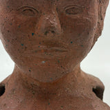 Brick Woman, Holes in Head, Powerful and Unusual Brick Maker's Folk Art End of Day Bust
